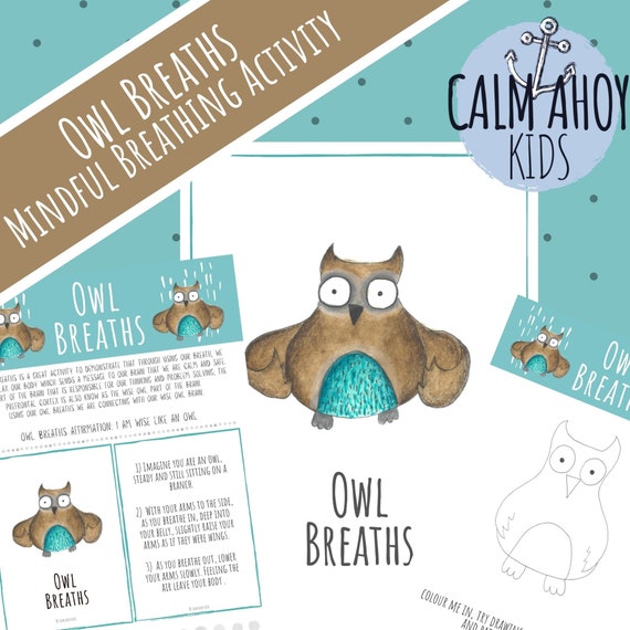 Kids Printable Relaxation Activity, Owl Breaths a Mindful Breathing