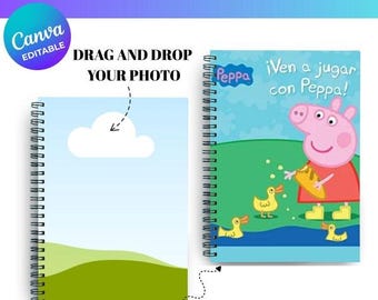 Modèle Canva de maquette de bloc-notes, maquette d'agenda, conception par glisser-déposer (téléchargement numérique)