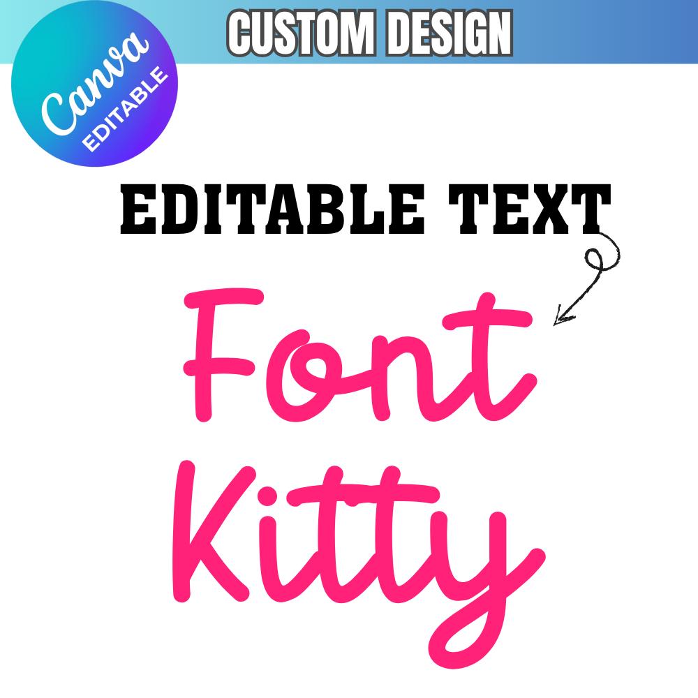 Kitty Font SVG, PNG, Adorable Script (canva Editable) - Etsy