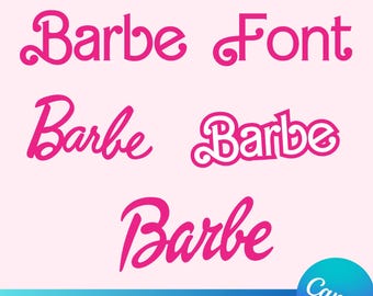 Pink Doll Font Alphabet: 4 Modern PNG Fonts (Canva Editable)