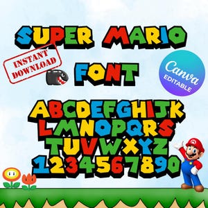 Mario font and numbers svg - Etsy 日本