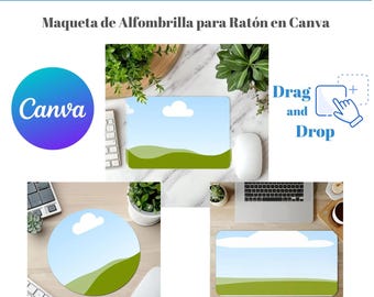 Modèle Canva de maquette de tapis de souris, conception par glisser-déposer (téléchargement numérique)