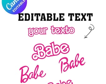 Pink Doll Font Alphabet: 4 Modern PNG Fonts (Canva Editable)