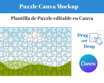 Modèle de cadre canevas de puzzle, fichiers canva (téléchargement numérique)