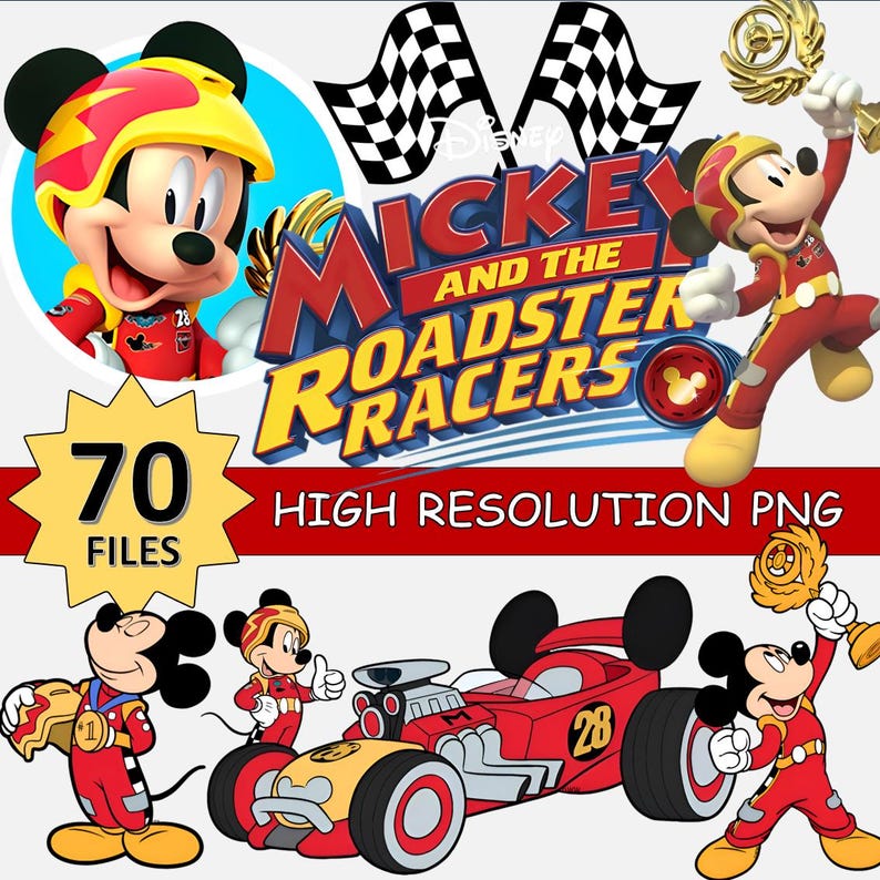 Mickey Racers Flag Mickey Roadster Racer PNG, Red Car Racing (digital Download) - Etsy