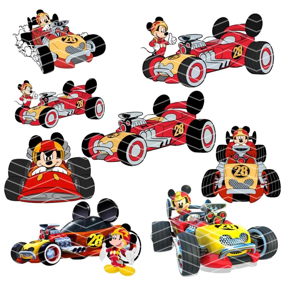Mickey Roadster Racer PNG, Red Car Racing (digital Download) - Etsy