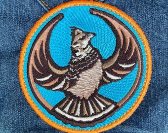 Rebel Alliance Ruffed Grouse Patch Star Wars Inspired Resistance Iron On Patch