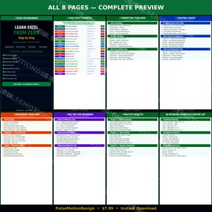 Guia de Excel para Iniciantes | Fórmulas, Gráficos e Dados Passo a Passo (8 Páginas)
