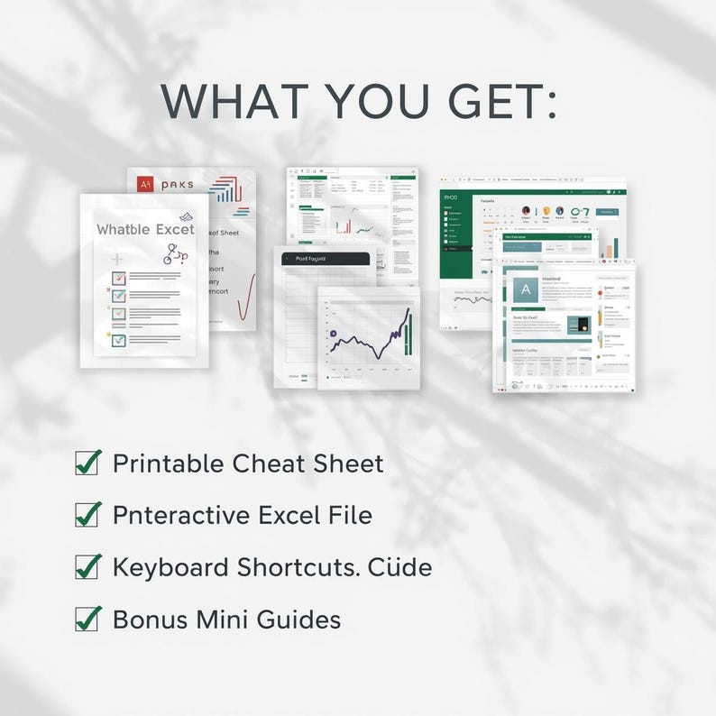 Excel Cheat Sheet | 50+ Formulas, Shortcuts, Pivot Table (digital ...