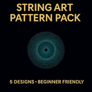 Paquete de patrones de arte con hilos para principiantes: 5 diseños imprimibles para crear arte mural (descarga instantánea).