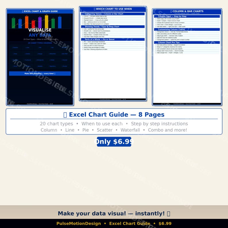 Excel Chart Guide | 20 Chart Types | When to Use Each | Data ...