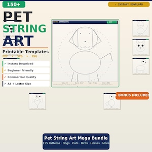 Pet String Art Patterns | 150+ SVG, PDF & PNG Templates