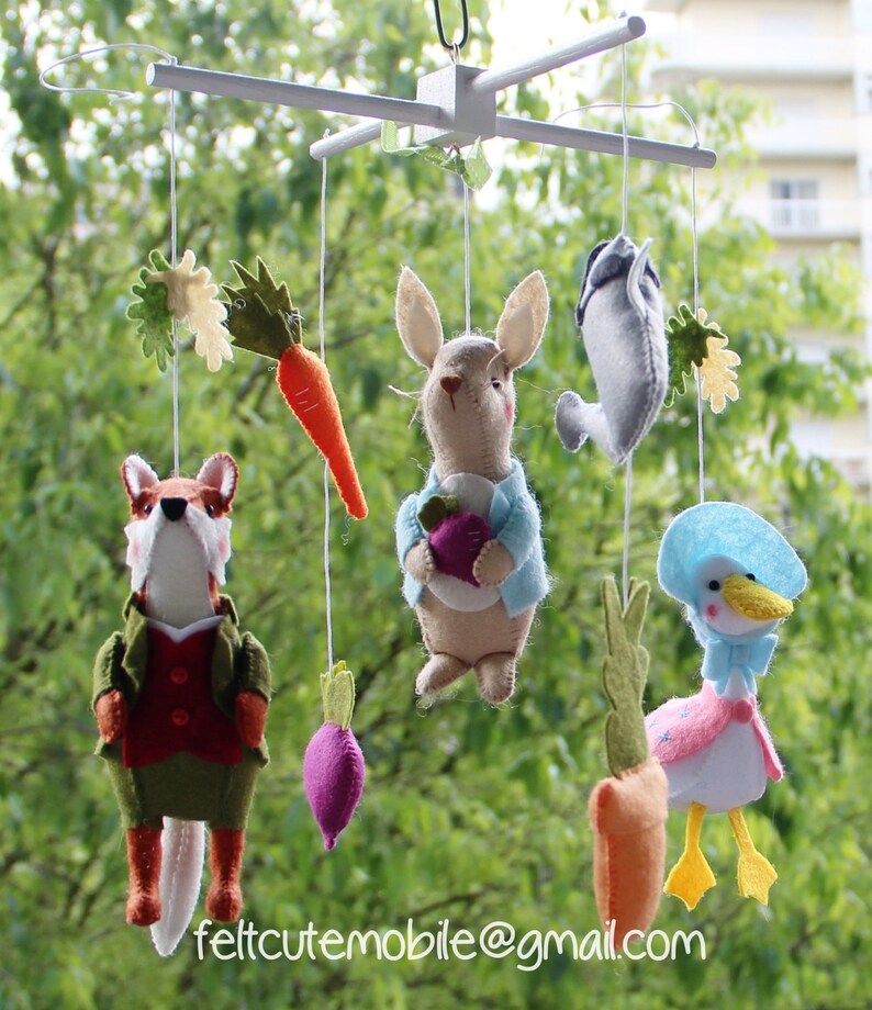 Crib mobile peter rabbit nursery neutral crib mobile nursery Etsy