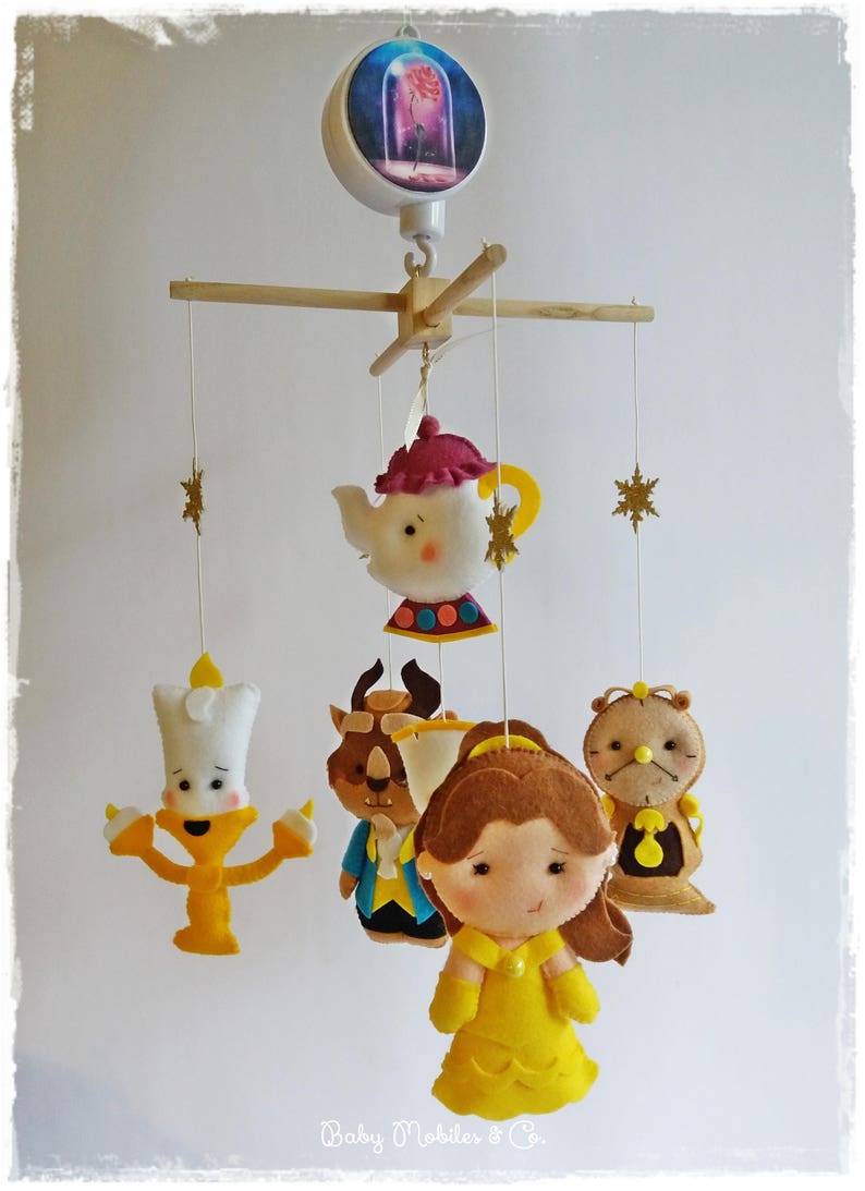 Potts Chip Belle Doll Beauty And The Beast Mobile Baby Mobile Cot Baby Crib Mobile Felt