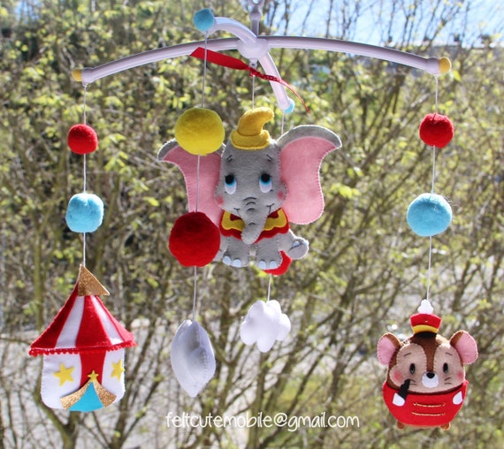 Dumbo Baby Mobile Colors Baby Crib Mobile Babies Circus Nursery Decor Inspired By Disney Timothy Circus Tent Felt Elephant
