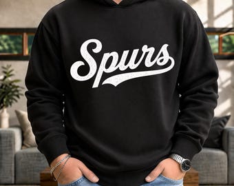 Vintage Spurs Script PNG,  Retro Basketball Distressed Sports Typography,  Shirt Design (Digital Download)