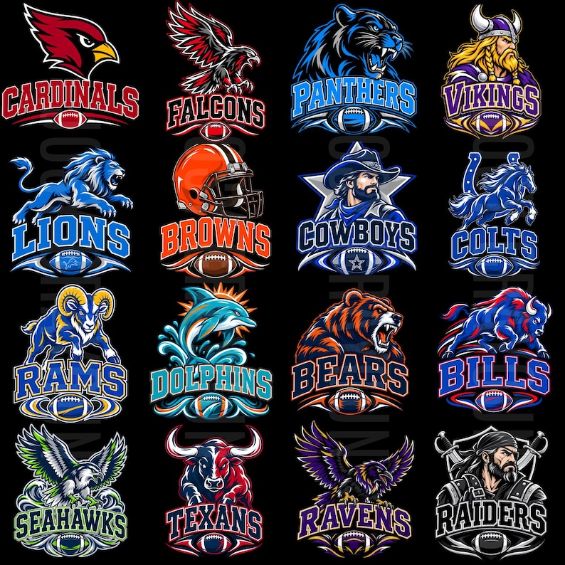 32 Football Team Mascot PNG Bundle Sports Team Graphics Game Day 32-football-team-mascot-png-bundle-sports-team-graphics-game-day