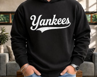 Vintage Yankees Baseball Script PNG, Retro Distressed Sports Typography,  Shirt Design (Digital Download)