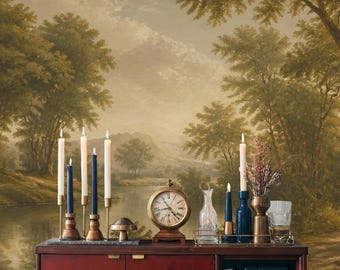 Classical Forest Lake Wall Mural: Peel and Stick Wallpaper