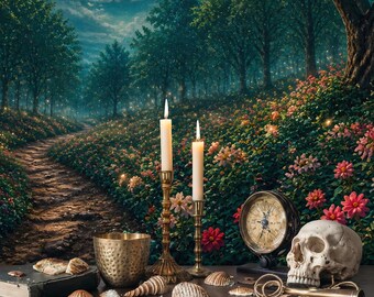 Enchanted Forest Moonlight Wallpaper Mural: Peel and Stick, Dreamy Decor