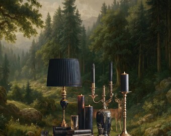 Misty Forest Landscape Wallpaper: Peel and Stick Mural