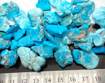 50 carats of untreated Sleeping Beauty mine Turquoise rough picked from lot - 2 to 30 carat sizes - Arizona natural