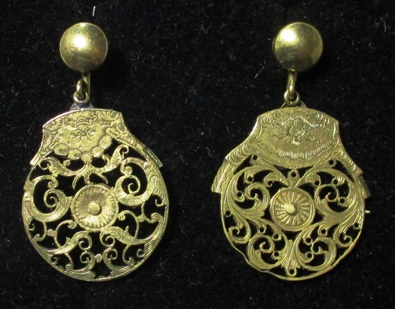Antique Verge Fusee watch balance earrings - Fath… - image 1