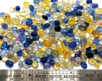 10 carats of faceted blue and yellow Ceylon Sapphires scooped from lot - up to 3 carats - Sri Lanka mix of natural and minor heating