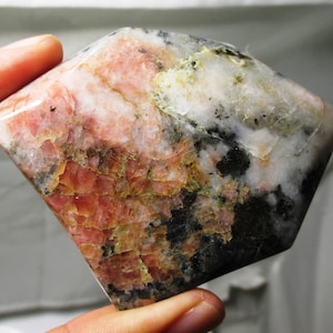 147 gram polished Sweet Home Rhodochrosite, Quartz, Pyrite, Tetrahedrite specimen - Colorado - Natural