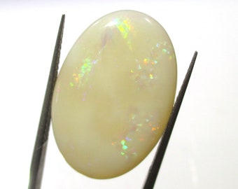 Solid opal cabochon - 13.7 carats - Coober Pedy, Australia precious white opal