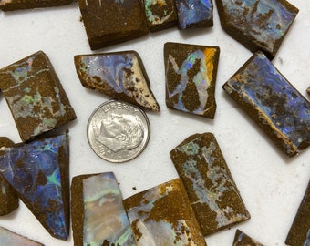 1 piece Boulder opal rough picked from lot - up to 30 carat sizes and 3 cm across - natural Australian boulder opal - Australia