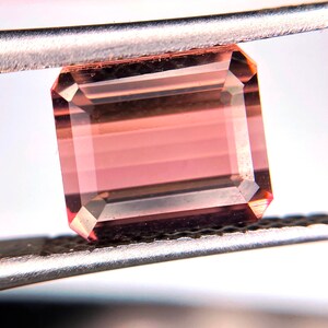 2.58 ct pink orange Tourmaline - faceted emerald cut Elbaite tourmaline - loose gem - natural color Rubellite