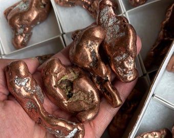 1 Big Copper nugget randomly selected from lot - Michigan mined copper, tumbled. Pick your weight!