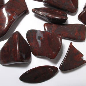 ONE trumbled Stromatolite fossil - Collenia undosa - red / black colors - Proterozoic 2.1 billion years old, Biwabik Iron, picked from lot