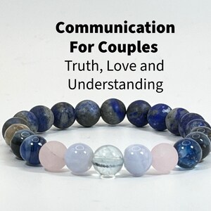 Communication For Couples Bracelet, Throat Chakra Crystal Bracelet, Honest Communication & Love Gift for Couples