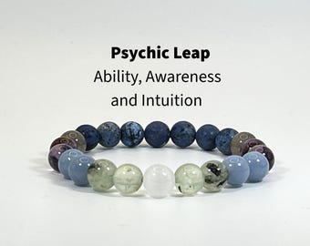 Psychic Leap Crystal Bracelet | Increase Psychic Abilities, Awareness and Intuition | Selenite, Prehnite, Angelite, Super 7, Dumortierite