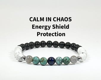 Calm in Chaos | Energy Shield Bracelet | No Bad Vibes | Blue Tiger’s Eye & Turquoise