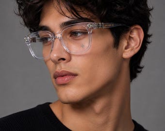 Gothic Cross Floral Glasses | Y2K Punk Eyewear | Silver Detail Frames