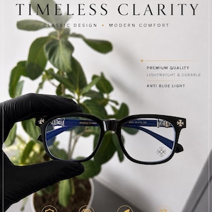 Y2K Gothic Cross Glasses | Silver Frame Eyewear | Streetwear Accessory (Blue Light)