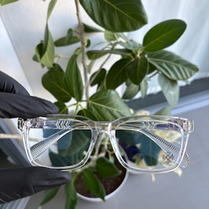 Chroomglazen CH helder en zilverkleurig montuur Blauwlicht/Gothic/Punk/Kruizen/Y2K-stijl