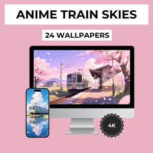 Anime Train Skies Wallpaper Pack – Cinematic Railway Landscapes, Lofi Aesthetic, 24 Dreamy 4K Phone & Desktop Wallpapers