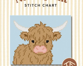 Borduursteekkaart Highland Cow