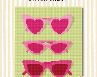 Sunglasses Needlepoint Digital Stitch Chart