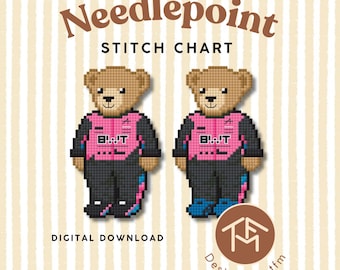F1 Alpine Bears Digital Needlepoint Stitch Chart