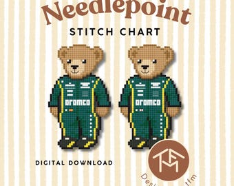 F1 Aston Martin Digital Needlepoint Stitch Chart