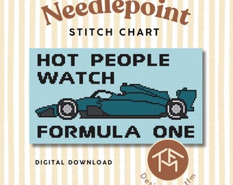 Hot People Watch F1 Digital Needlepoint Stitch Chart