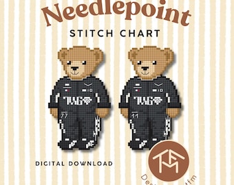 F1 Cadillac Bears Digital Needlepoint Stitch Chart