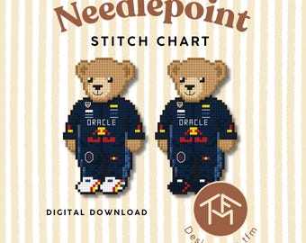 Patrón digital de punto de aguja de los Red Bull Bears de F1