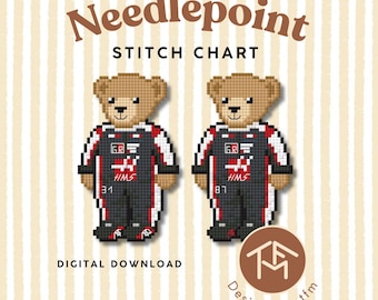 F1 Haas Bears Digital Needlepoint Stitch Chart