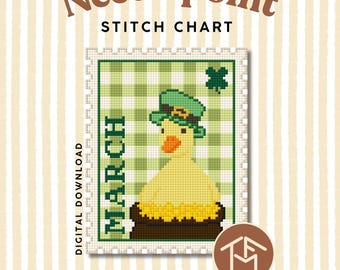Lucky Duck Stamp Needlepoint Stitch Chart